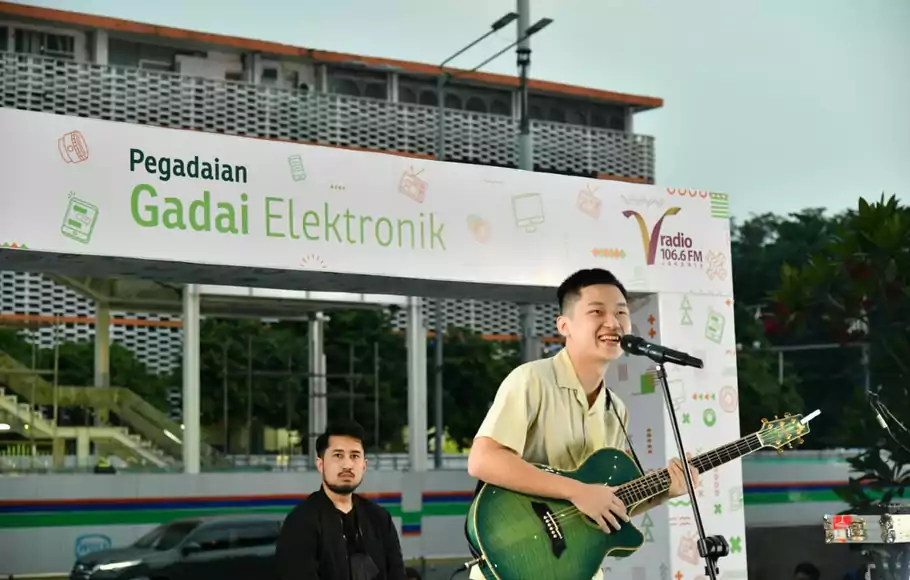 Pentas musik bertajuk Musikustik Sarinah digelar Pegadaian untuk memperkenalkan fitur baru Gadai Elektronik digelar di Sarinah, Jakarta Pusat pada Jumat 18 September 20220. 