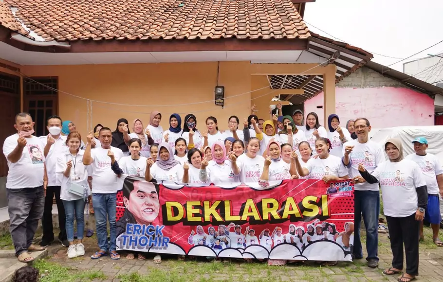 Masyarakat Jakarta bersama Sobat Erick, melakukan deklarasi dukungan untuk Erick Thohir di Pilpres 2024, pada Minggu, 25 September 2022.
