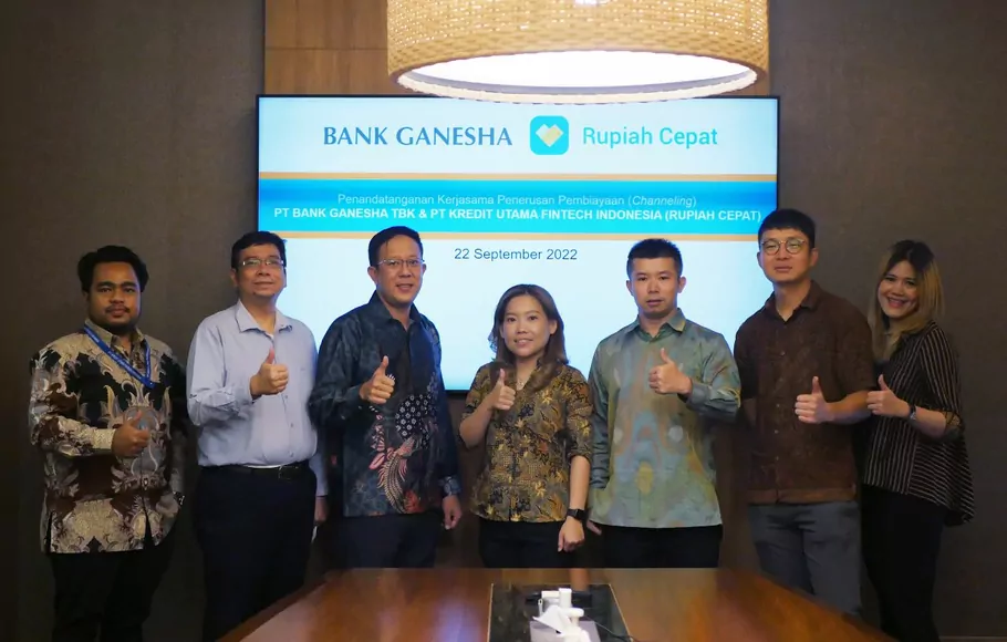 PT Bank Ganesha Tbk (BGTG) bekerja sama dengan PT Kredit Utama Fintech Indonesia lewat aplikasi Rupiah Cepat.