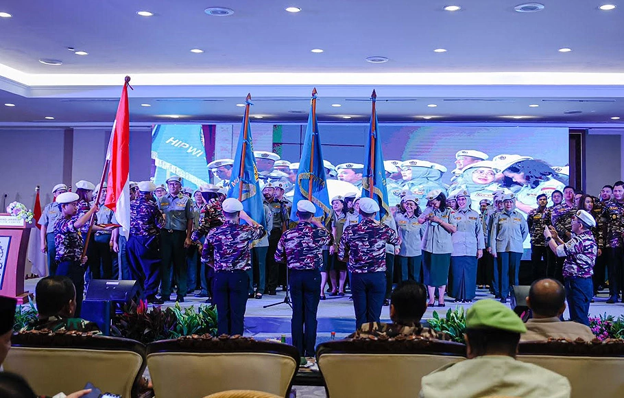Pelantikan Pengurus Pusat GM FKPPI, Wanita FKPPI dan Hipwi FKPPI di Merak Room, Jakarta Convention Center, Jakarta, Selasa, 27 September 2022.