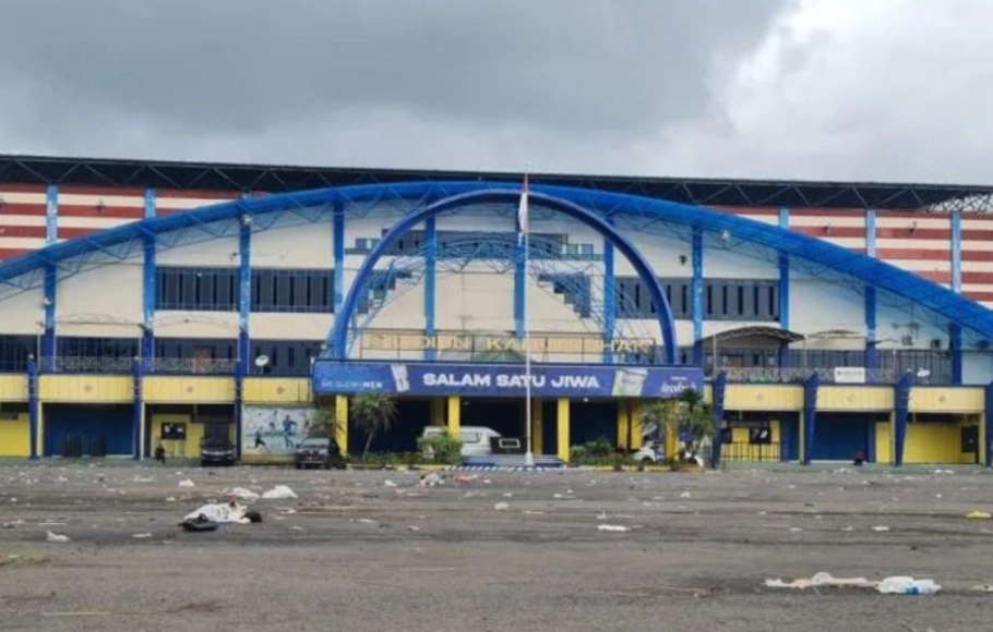 Suasana Stadion Kanjuruhan di Kabupaten Malang, Jawa Timur, Minggu, 2 Oktober 2022.