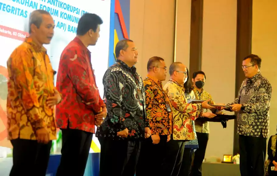 Direktur Utama PT Bank Tabungan Negara (Persero) Tbk Haru Koesmahargyo acara pembukaan calon penyuluh antikorupsi di Jakarta, Senin 3 Oktober 2022.
