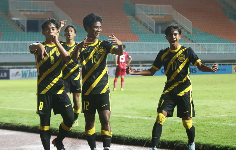 Selebrasi Tim Nasional Malaysia U-17.