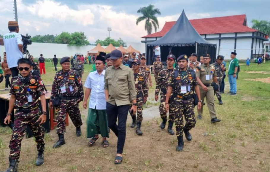 Kegiatan apel akbar Banser dan Rijalul Ansor se-Jawa Barat yang dibalut dengan ajang silaturahmi di Purwakarta, Sabtu 29 Oktober 2022.