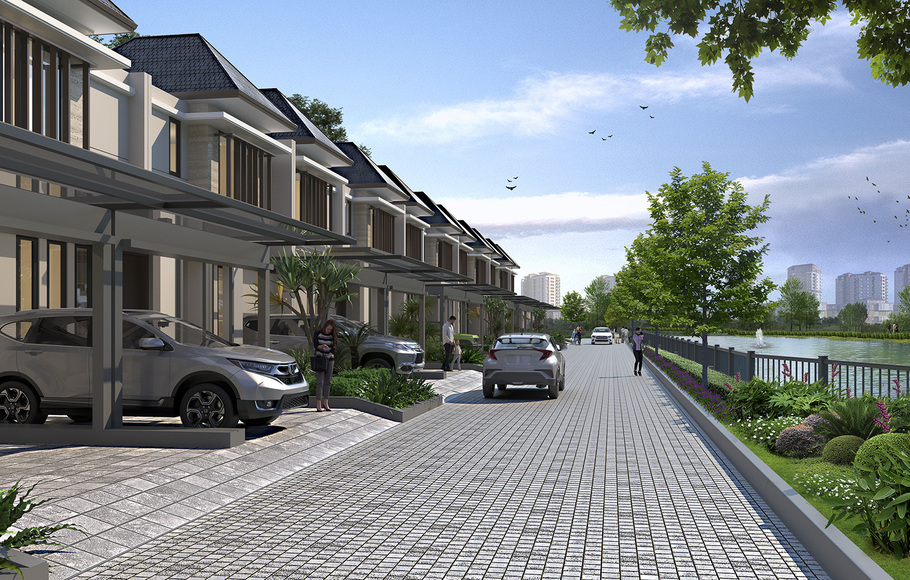 Modernland Realty mengembangkan proyek hunian Modern Waterfront Residence di Kota Modern.