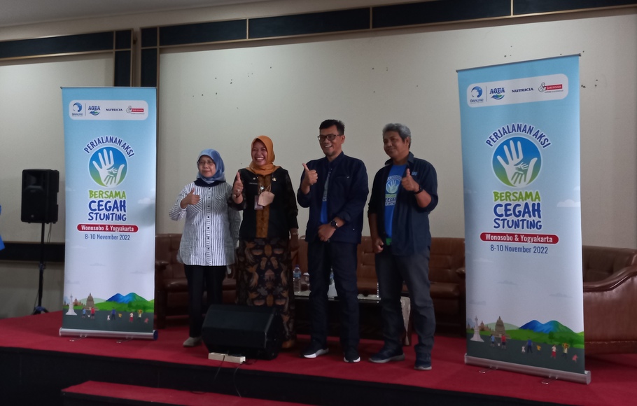 Media gathering pada rangkaian kegiatan Perjalanan Aksi Bersama Cegah Stunting yang dilaksanakan oleh Danone Indonesia di Wonosobo, Jawa Tengah (Jateng), Selasa (8/11/2022).