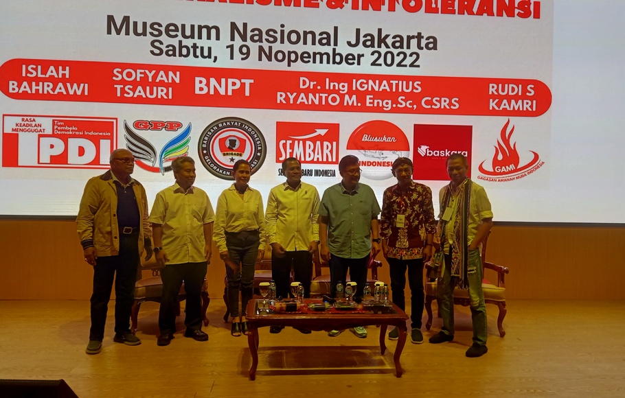 Diskusi Garda Nasionalis bertajuk 'Menghadapi Pertarungan Ideologi di Pemilu 2024' di Museum Nasional, Jalan Medan Merdeka Barat, Jakarta, Sabtu, 19 November 2022.