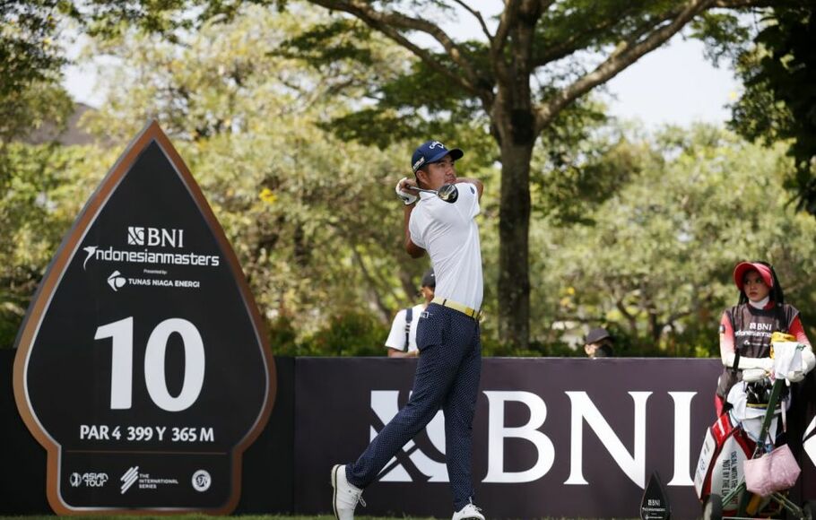Kosuke Hamamoto dalam BNI Indonesian Masters 2022 Presented by TNE di Jakarta Royale Golf Club, Jakarta, Kamis 1 Desember 2022.