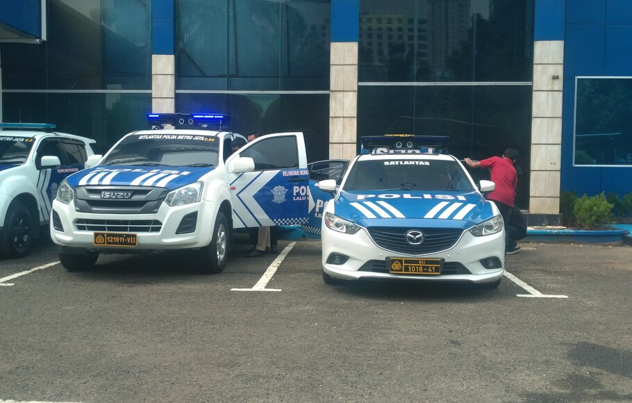 Kendaraan patroli Polda Metro Jaya yang telah dilengkapi kamera ETLE Mobile.