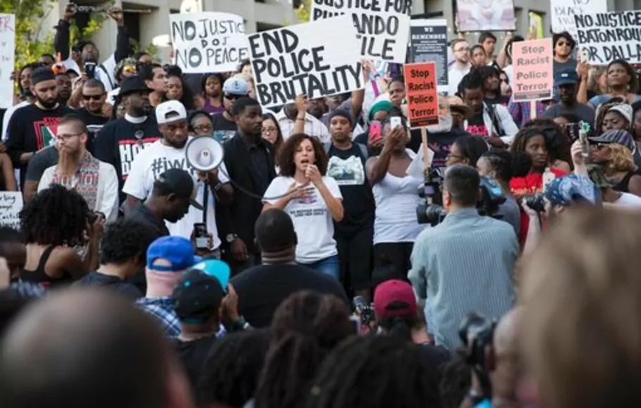 Demonstrasi Black Lives Matter di Dallas, Amerika Serikat, Kamis 7 Juli 2016.
