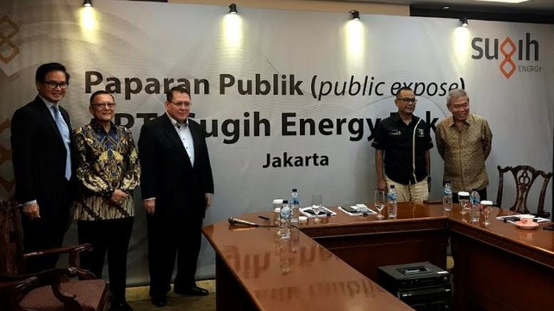 Acara public expose PT Sugih Energy Tbk, di Jakarta, Kamis (30/01). 