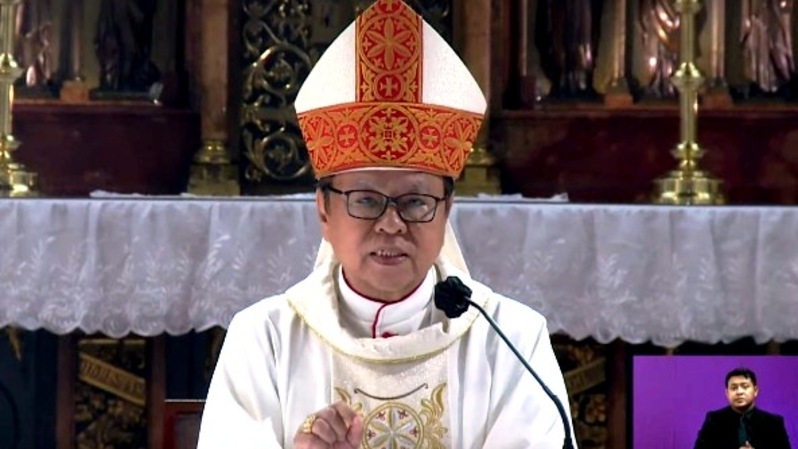 Mgr Ignatius Kardinal Suharyo dalam Misa Paskah, Minggu (12/4/2020). Sumber: youtube