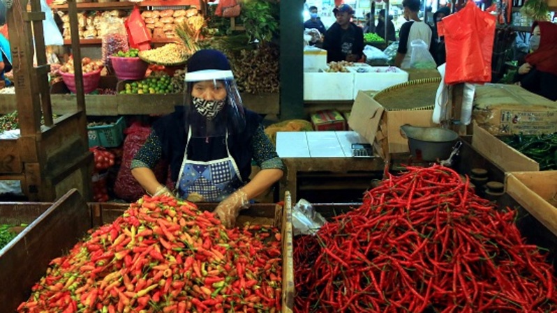 Kesiapan pasar tradisional hadapi masa new normal. Foto: SP/Joanito De Saojoao