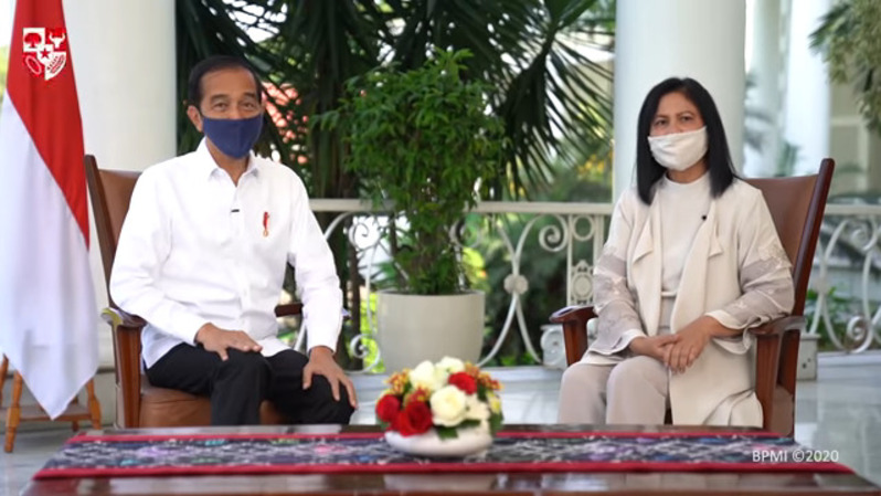 Presiden Jokowi dan Ibu Negara Iriana sapa anak Indonesia secara virtual pada peringatan HAN 2020, Kamis (23/7). (IST) 