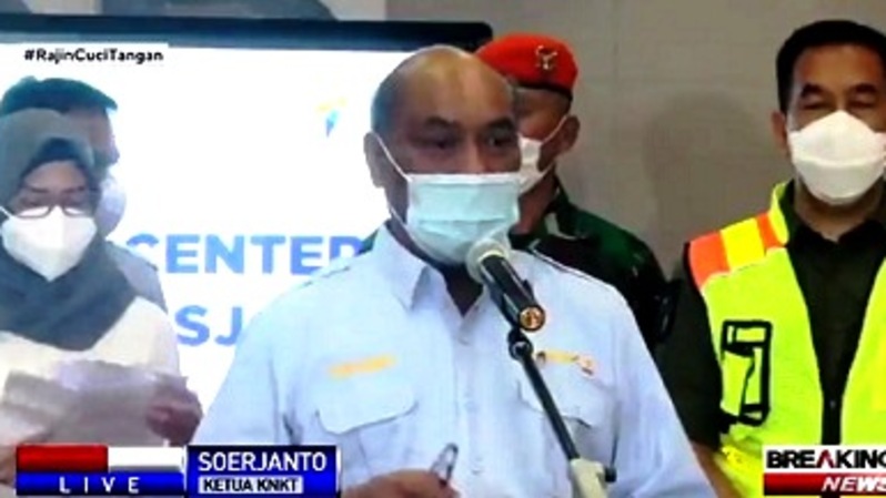 Ketua KNKT Soerjanto dalam penjelasannya di Jakarta, Sabtu (9/1/2021). Sumber: BSTV