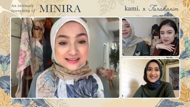 Influencer asal Malaysia, Farahanim Razak memberikan tutorial memakai scarf koleksi terbaru Kami yang menggunakan motif kembang sepatu atau dikenal sebagai bunga raya di Malaysia.