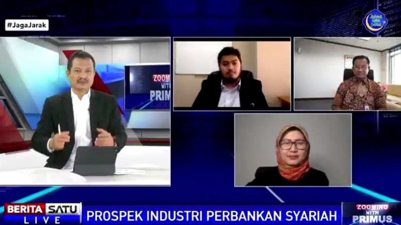 Zooming with Primus - Prospek Industri Perbankan Syariah live di Beritasatu TV, Kamis (8/4/2021). Sumber: BSTV