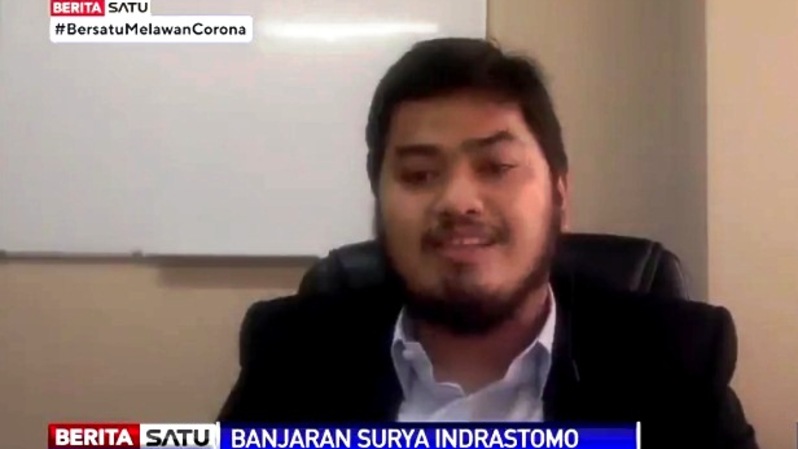 Banjaran Surya Indrastomo, Chief Economist PT Bank Syariah Indonesia (BSI) Tbk, dalam diskusi Zooming with Primus - Prospek Industri Perbankan Syariah live di Beritasatu TV, Kamis (8/4/2021). Sumber: BSTV