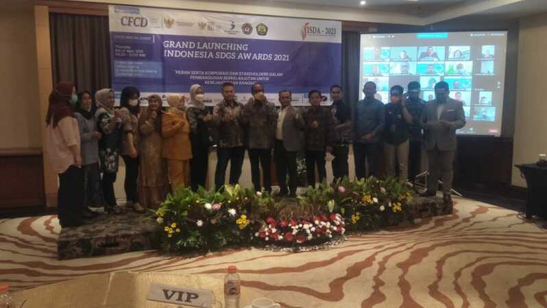 Corporate Forum for CSR Development (CFCD) meluncurkan Indonesian SDGs Award (ISDA) yang akan dilaksanakan pada Agustus 2021. Peluncuran ISDA  itu dilakukan di Hotel Bidakara, Jakarta Selatan, Kamis (8/4/2021).