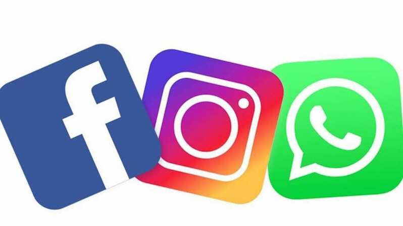 Logo aplikasi Facebook, Instagram, dan WhatsApp. (IST) 