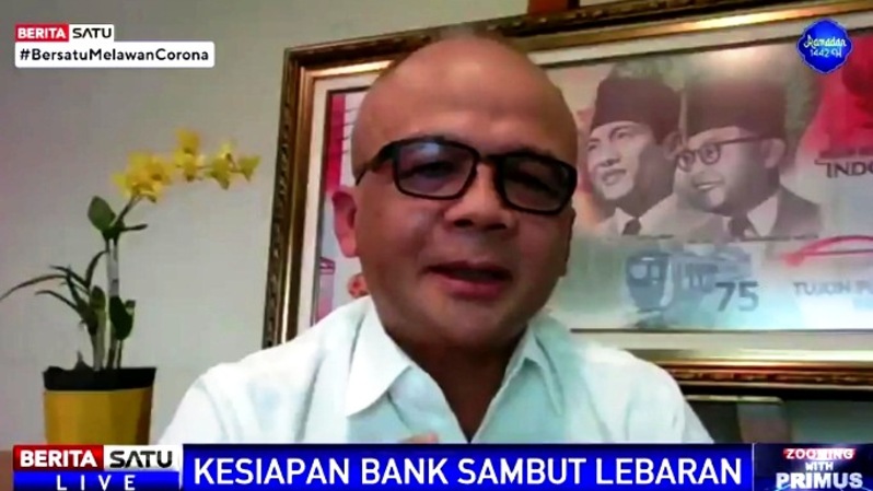 Imaduddin Sahabat, Direktur Departemen Pengelolaan Uang Bank Indonesia (BI)
dalam diskusi Zooming with Primus - Kesiapan Bank Sambut Lebaran, Live di BeritasatuTV, Kamis (6/5/2021). Sumber: BSTV 