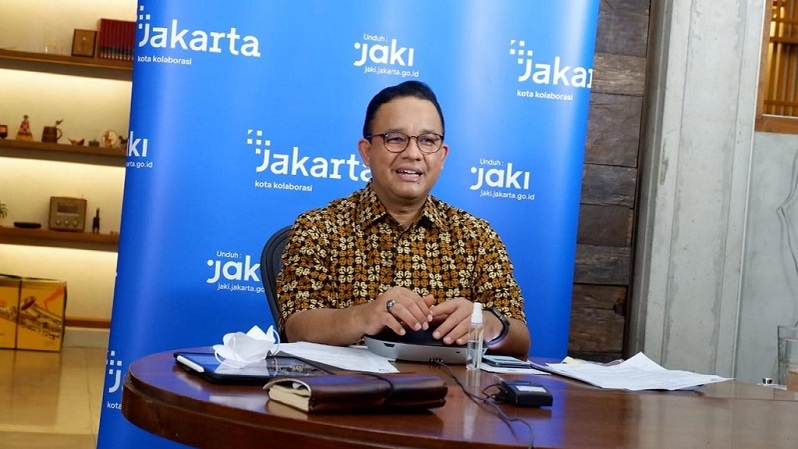 Gubernur DKI Jakarta Anies Baswedan meluncurkan program Jakarta Sadar Sampah secara hybrid di Balai Kota Jakarta, pada Sabtu, 5 Juni  2021. Foto: Pemprov DKI Jakarta