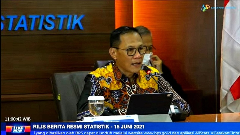 Kepala BPS Suhariyanto dalam pemaparan Neraca Perdagangan Mei 2021, Selasa, 15 Juni 2021
