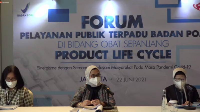 Paparan Kepala BPOM terkait Pelayanan Publik Terpadu di Bidang Obat, Jakarta (22/6/2021).