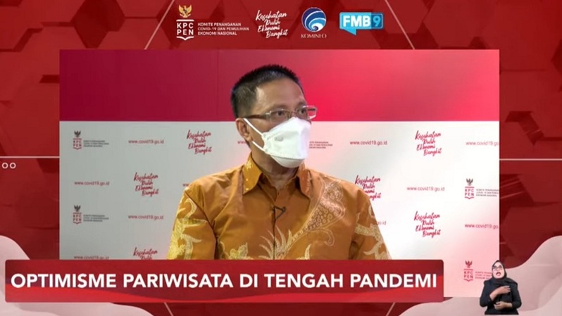 Sekretaris Jenderal Perhimpunan Hotel dan Restoran Indonesia (PHRI) Maulana Yusran dalam Dialog Produktif Optimisme Pariwisata di Tengah Pandemi, Rabu, 23 Juni 2021.