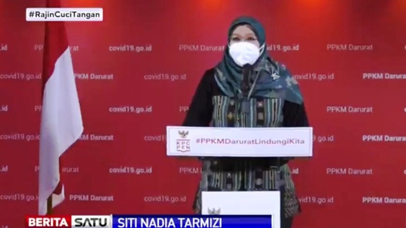 Juru Bicara Vaksinasi Covid-19 Kementerian Kesehatan (Kemkes), dr. Siti Nadia Tarmizi. Sumber: BSTV 