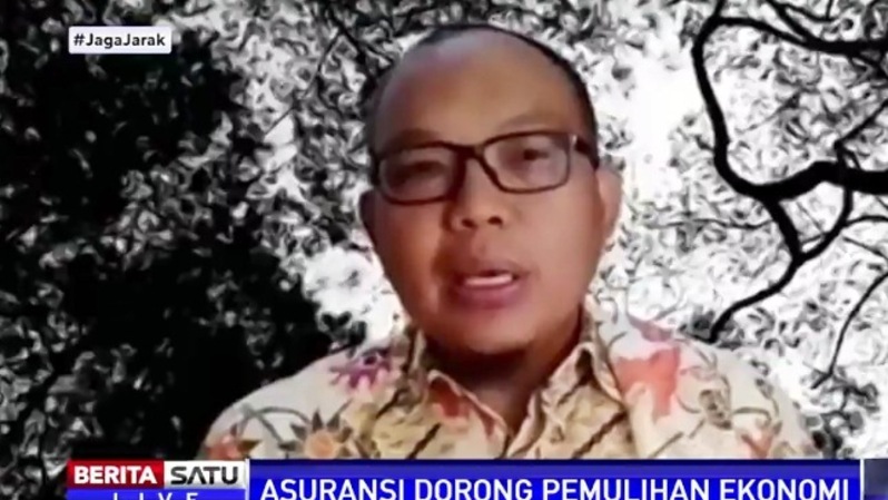 Tatang Nurhidayat, Ketua Umum Dewan Asuransi Indonesia (DAI) dalam diskusi Zooming with Primus - Asuransi Dorong Pemulihan Ekonomi, live di BeritasatuTV, Kamis (5/8/2021). Sumber: BSTV
