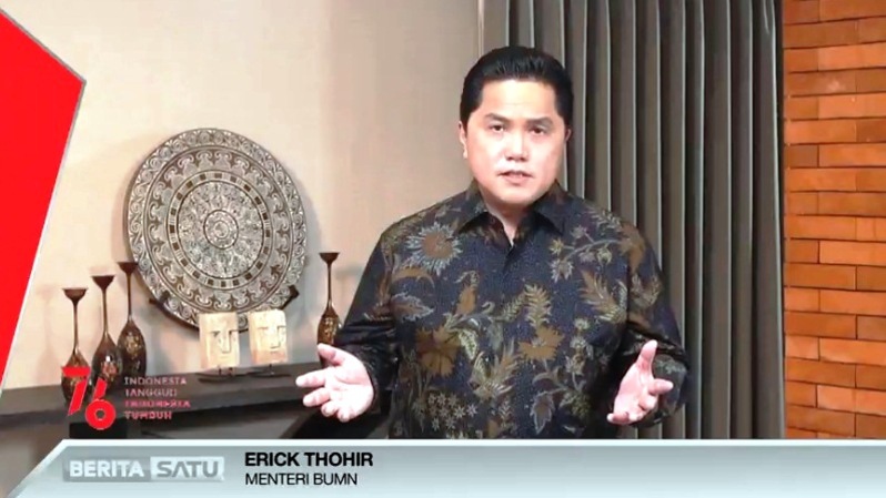 Menteri BUMN Erick Thohir. Sumber: BSTV