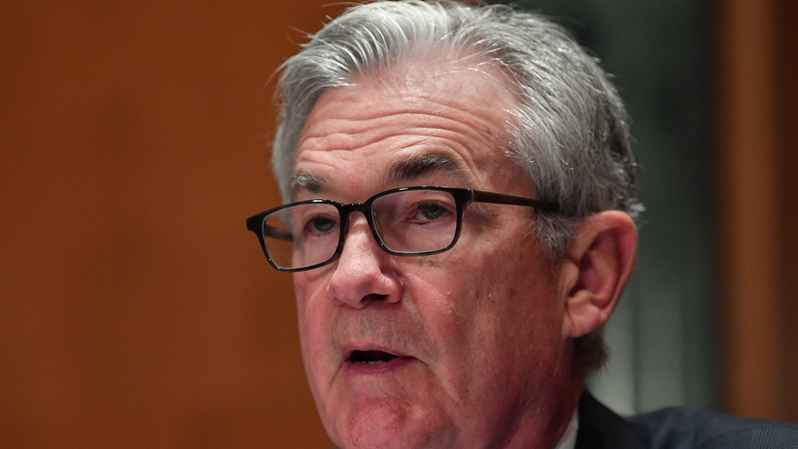 Gubernur The Federal Reserve (The Fed), Jerome Powell. ( Foto: NICHOLAS KAMM / AFP )