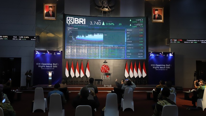 BRI di Bursa Efek Indonesia (BEI).