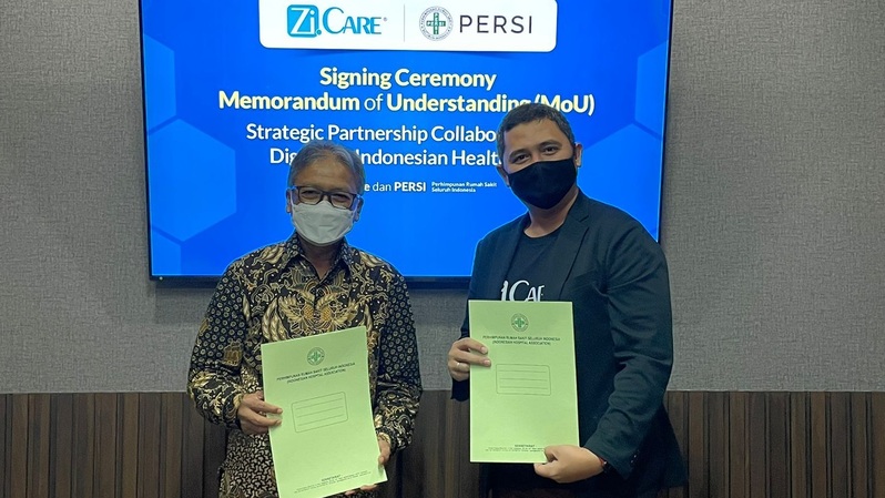 Zi.Care menandatangani nota kesepahaman atau memorandum of Understanding (MoU) dengan Perhimpunan Rumah Sakit Seluruh Indonesia (PERSI) di Jakarta pada 18 Oktober 2021.