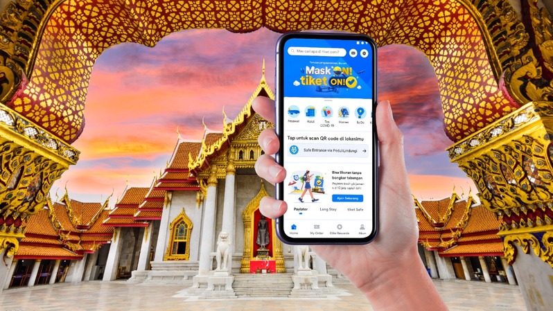 Ilustrasi Online Tiket Week (OTW) tiket.com untuk destinasi wisata ke Thailand. ( Foto: Istimewa )