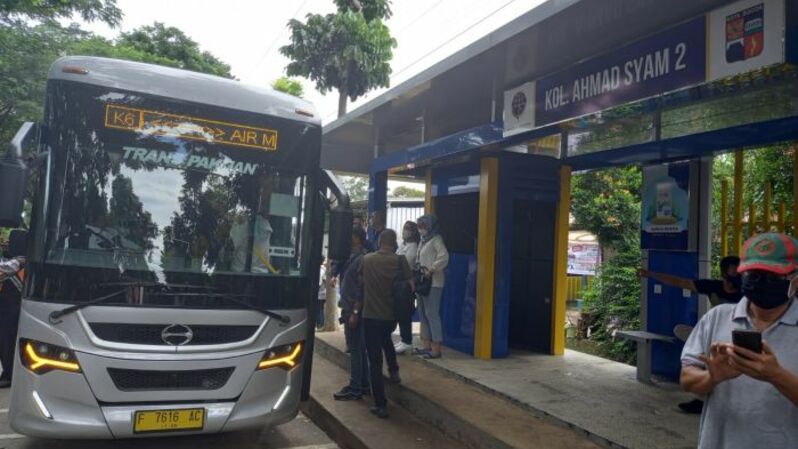 Biskita Transpakuan koridor 6 di Halte Kolonel Ahmad Syam 2, Katulampa, Kota Bogor.  Foto: IST