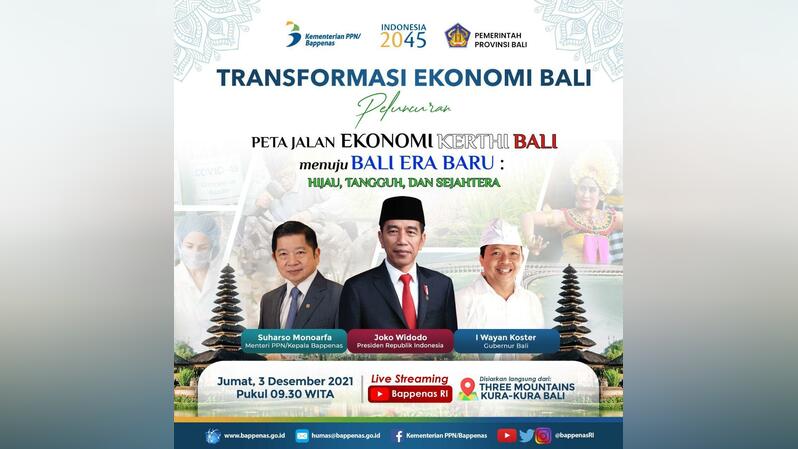 Peta Jalan Ekonomi Kerthi Bali Menuju Bali Era Baru: Hijau, Tangguh, dan Sejahtera serta Master Plan Pengembangan Kawasan Pariwisata Ulapan diluncurkan pada Jumat, 3 Desember 2021, di Three Mountains, Kura Kura Bali. (Ist)