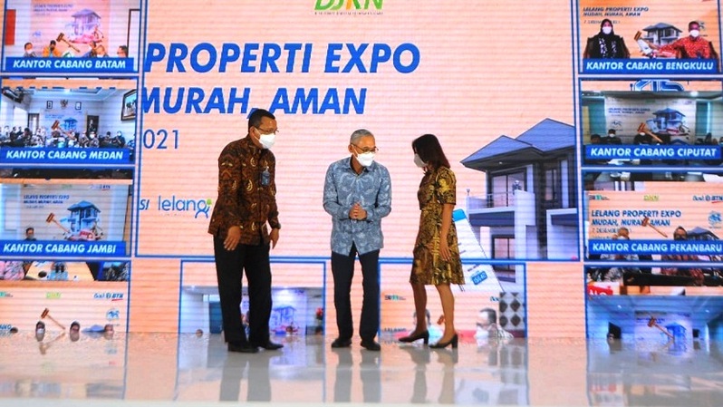 Acara BTN Lelang Properti Expo 2021, melibatkan 25 kantor cabang, di Jakarta, Selasa (7/12/2021). 