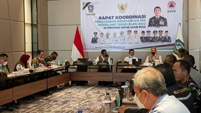 Rapat Koordinasi Penanganan Kedatangan PMI Menjelang Tahun Baru 2022 bersama Pemerintah Provinsi Kepri 