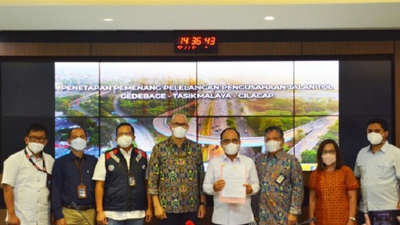Ditetapkan pemenang pelelangan pengusahaan Jalan Tol Gedebage-Tasikmalaya-Cilacap. Foto: BPJT Kementerian PUPR