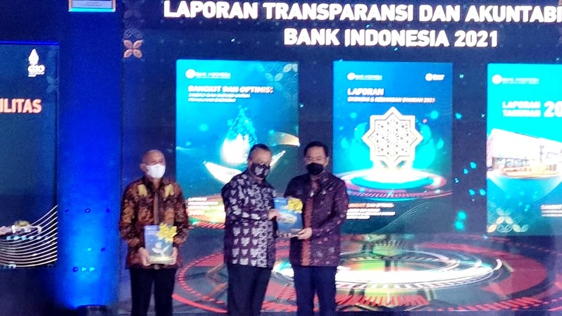 Laporan Transparansi dan Akuntabilitas Bank Indonesia (BI) 2021, di Jakarta, Rabu (26/1/2022). Foto: Investor Daily/Primus Dorimulu
