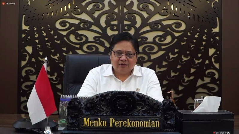 Menteri Koordinator (Menko) Bidang Perekonomian Airlangga Hartarto meresmikan Pusat Studi Group of Twenty (G20) Indonesia. di UPH, Jumat (25/2/2022). Foto: IST