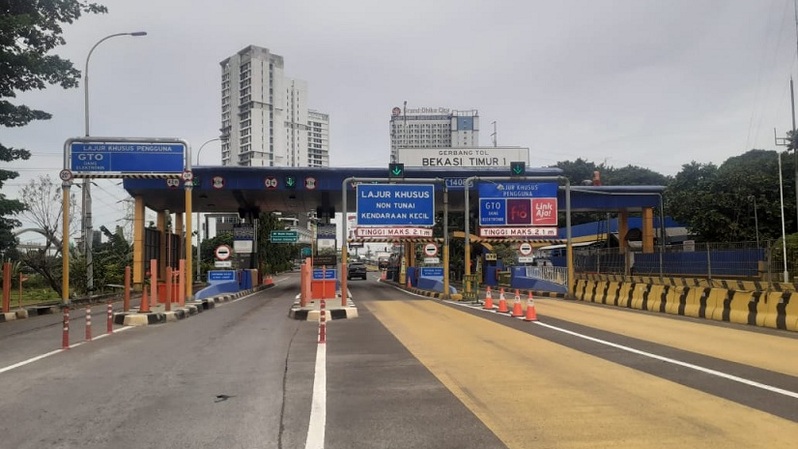 Lokasi perbaikan jalan di Gerbang Tol Bekasi Timur 1 arah Cikampek Gardu 10 pada 1-3 Maret 2022. Foto istimewa