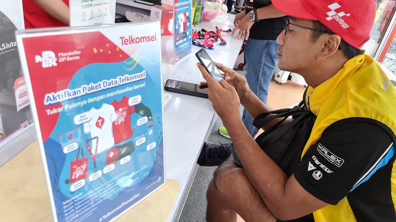 Layanan Telkomsel  di event MotoGP 2022 Mandalika. (IST)