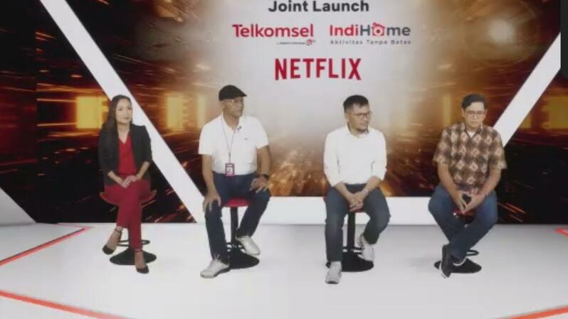 Managemen Telkom Group dan Netflix Jalin kolaborasi Joint Launch untuk memudahkan pelanggan menikmati tayangan dan konten favorit dari Netflix (Foto: Investor Daily/Eman)