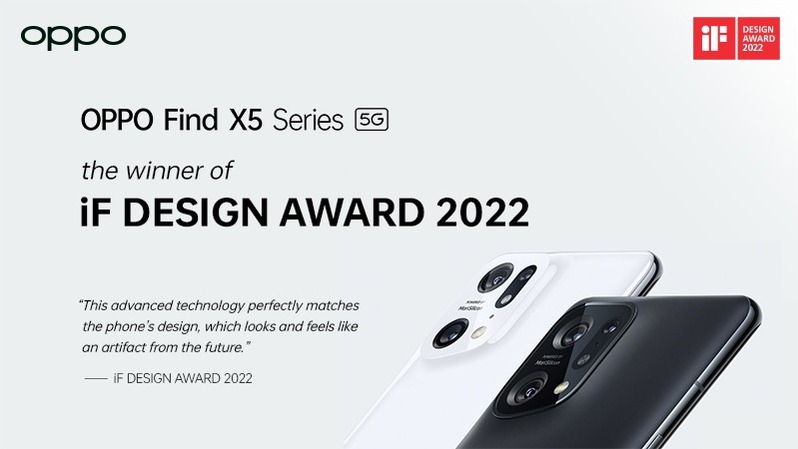 OPPO Seri Find X5 baru saja memenangi iF Design Award 2022. (IST)