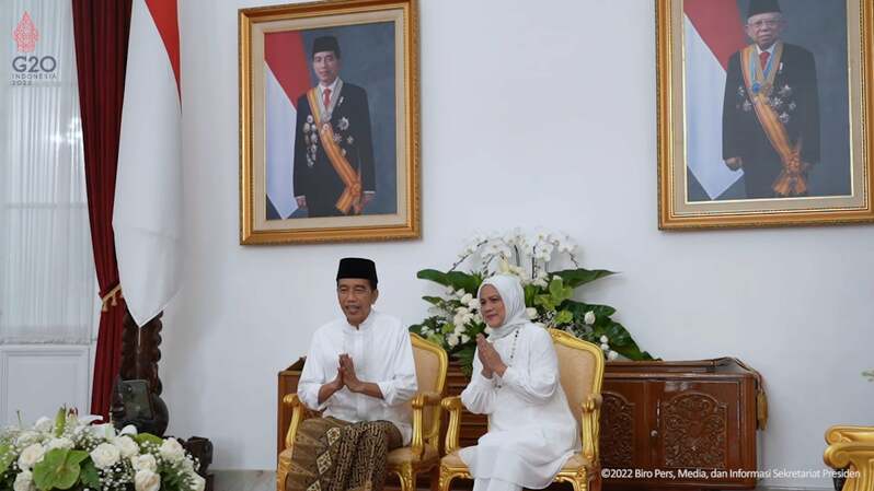 Presiden Joko Widodo dan Wapres Maruf Amin menggelar silaturahmi secara virtual di momen Idulfitri tahun ini. 