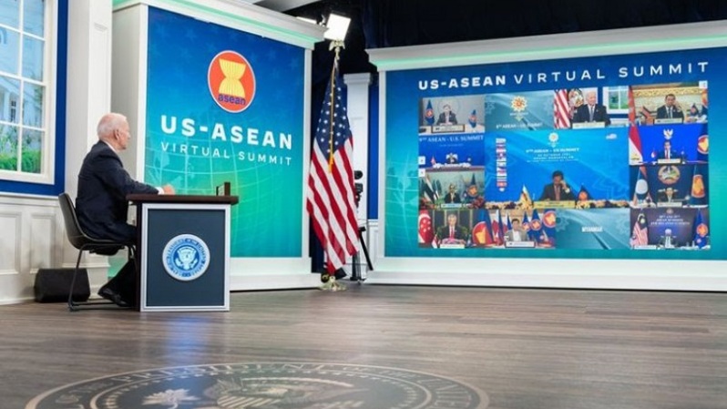 Arsip foto - Presiden AS Joe Biden mengikuti KTT AS-ASEAN tahunan pada 26 Oktober 2021. (FOTO: ANTARA / HO-Kedubes AS di Jakarta)