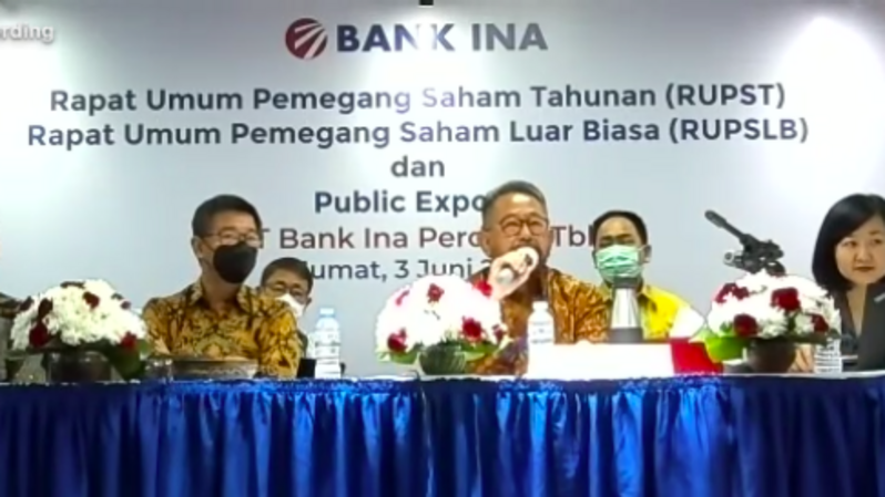 Rapat Umum Pemegang Saham Luar Biasa (RUPSLB) PT Bank Ina Perdana Tbk (BINA), Jumat (3/6/2022).